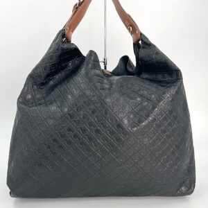 Authentic GHERARDINI logo leather black shoulder Women's Bag